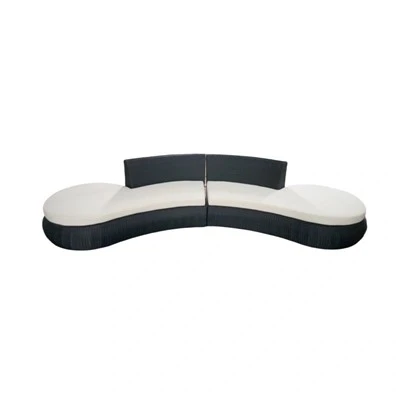 Nowoczesna okrągła aluminiowa metalowa sofa z rattanu do ogrodu