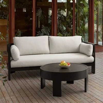 Biała nowoczesna wodoodporna aluminiowa sofa zewnętrzna z poduszkami